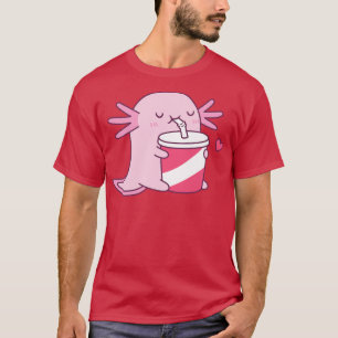 Camiseta Cute Axolotl ama soda Bebendo