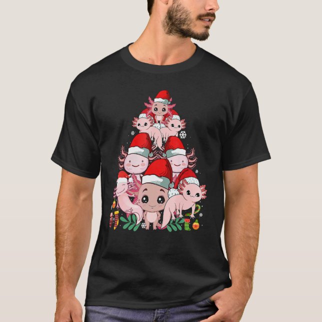 Camiseta Cute Axolotl Christmas Tree For Axolotl  Xmas Pjs (Frente)