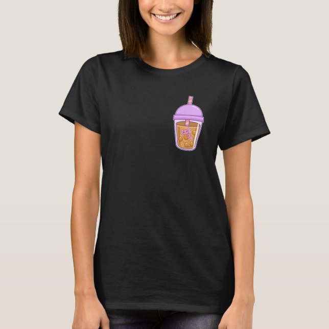 Camiseta Cute Axolotl In Boba Tea (Frente)