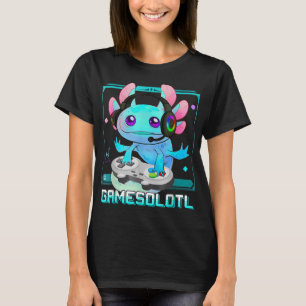 Camiseta Cute Axolotl Lover Gamesalotl Gaming Axolotl Kids