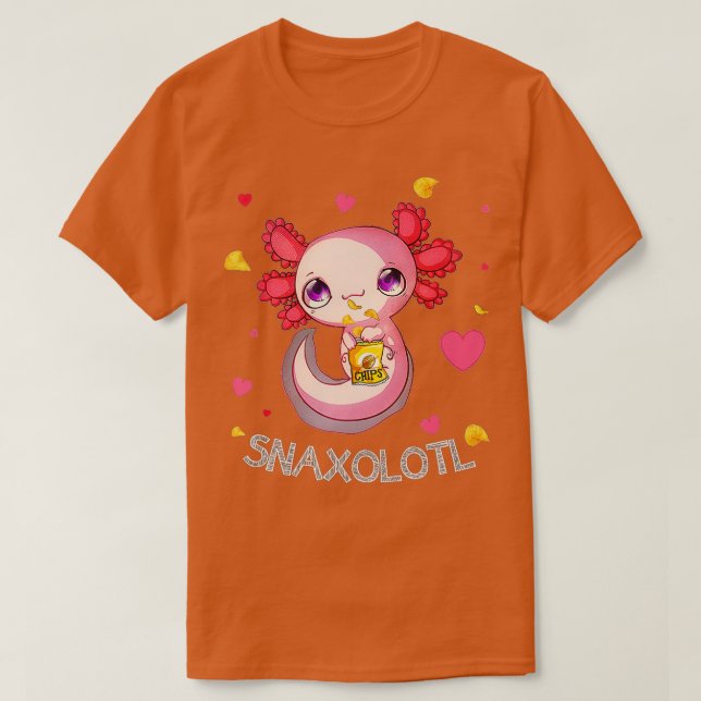 Camiseta Cute Axolotl Lover Snaxolotl  (75)  (Frente do Design)
