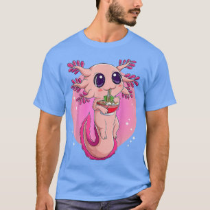 Camiseta Cute Axolotl Para Mulheres, Japonês Ramen Noodl