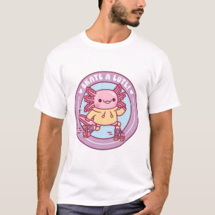 Camiseta Cute Axolotl Patins De Roda Patinar Um Lotl Pun Fu