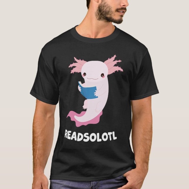 Camiseta Cute Axolotl  Readsolotl Axolotl Reading Fish Book (Frente)