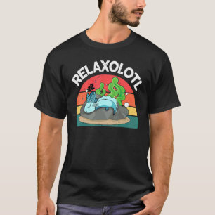 Camiseta Cute Axolotl Relaxolotl Salamandra Azul Mexicana W