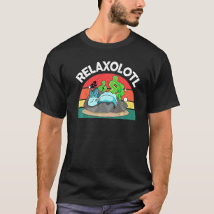 Camiseta Cute Axolotl Relaxolotl Salamandra Azul Mexicana W