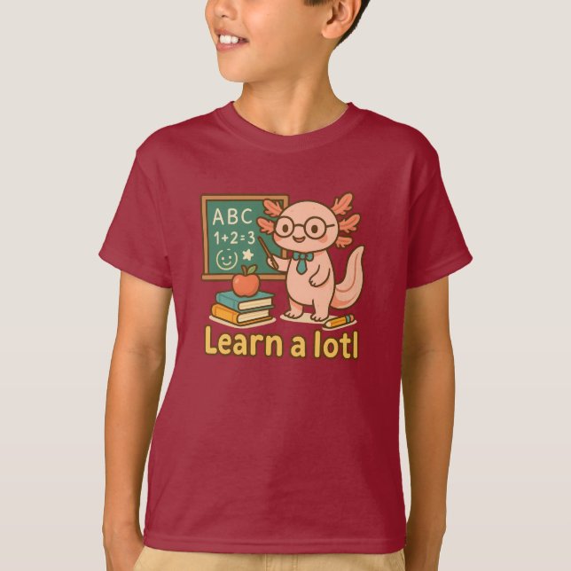 Camiseta Cute Axolotl Teacher T-Shirt | Learn a Lotl Kawaii (Frente)