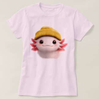 Camiseta Cute Axolotl Wearing Beanie Retro 90s Design 