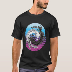 Camiseta Cute Axolotl Yin Yang Preto e Branco Equilíbrio Ax