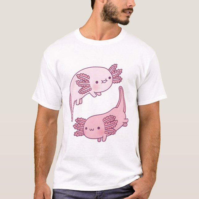 Camiseta Cute Axolotls Yin Yang (Frente)