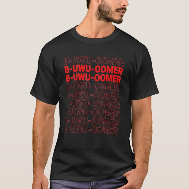 Camiseta Cute B Uwu Oomer Internet Gen Z Gamers Memória (Frente)