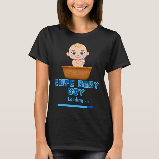 Camiseta Cute Baby Boy Loading Gender Party Pregnancy It s  (Frente)
