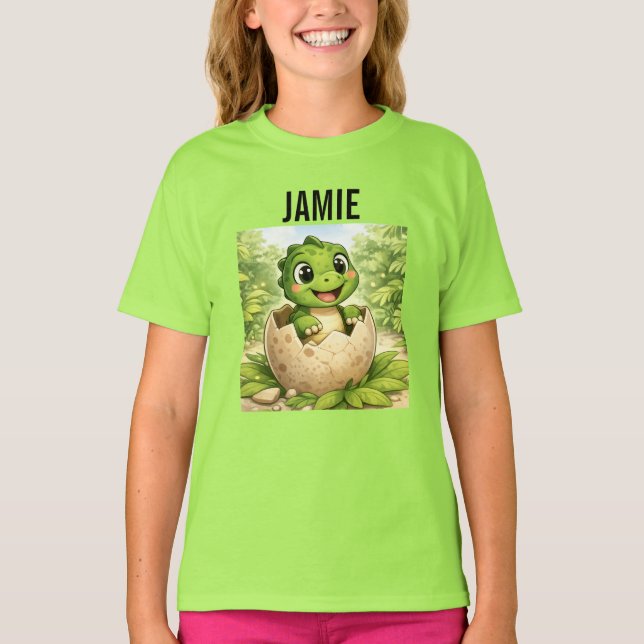 Camiseta Cute Baby Hatchling Dinosaur (Frente)