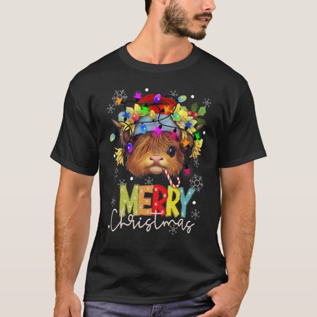Camiseta Cute Baby Highland Cow With Sunflowers Gifts Weste (Frente)