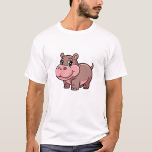 Camiseta Cute Baby Hippo Moo Deng Long Sleeve T Shirt