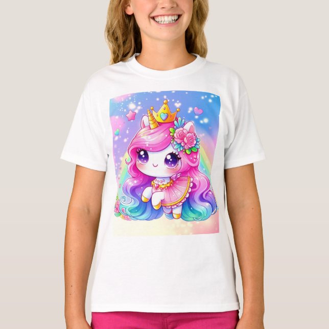 Camiseta Cute Baby Rainbow Unicorn (Frente)