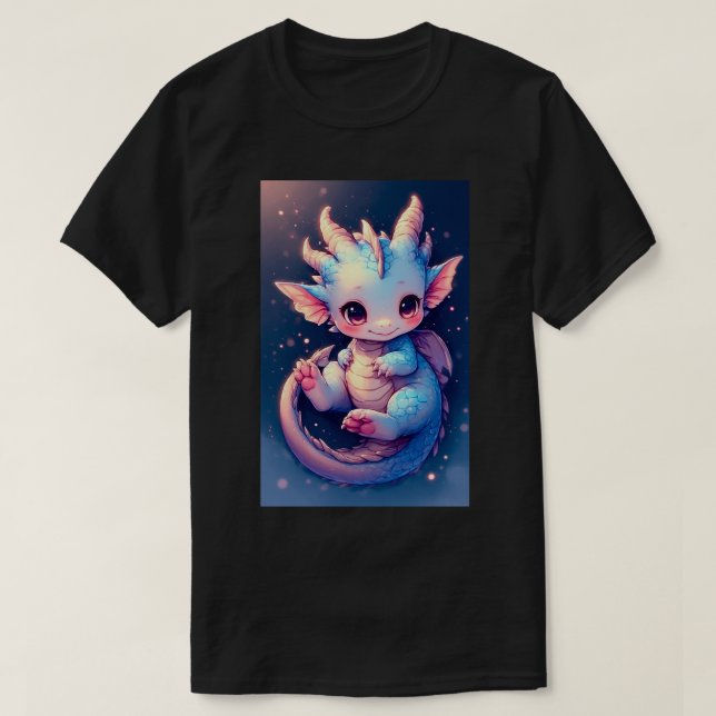 Camiseta Cute Baby Rave Dragon Japanese Anime Kawaii Art 03 (Frente do Design)