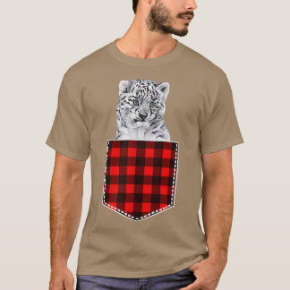 Camiseta Cute Baby Snow Leopard Animal Peeking Out Of Pocke