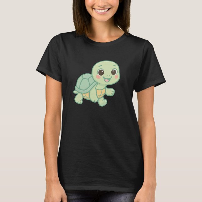 Camiseta Cute Baby Turtle Walking (Frente)