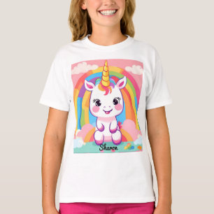 Camiseta Cute Baby Unicorn Rainbow