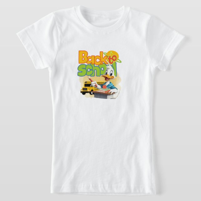 Camiseta Cute Back to School Duck T-Shirt – Fun Cartoon  (Postura )