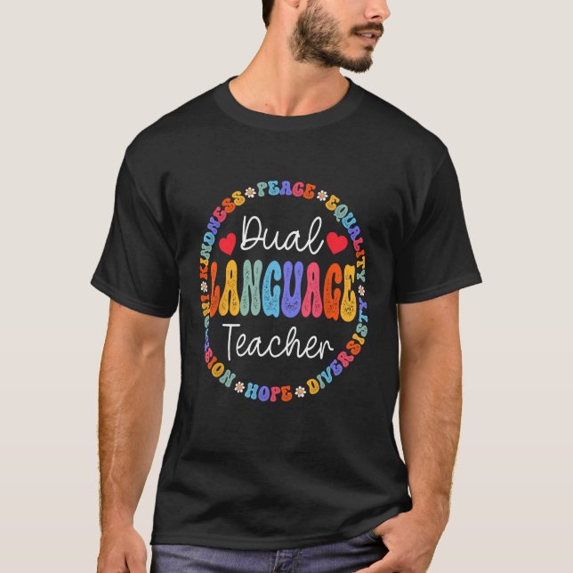 Camiseta Cute Back to School Squad Team Dual Language Teach (Frente)