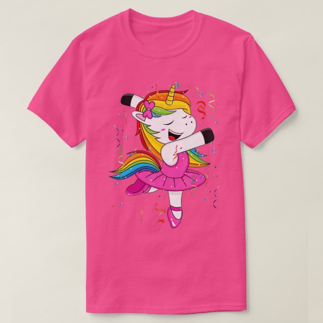 Camiseta Cute Ballet Dancer Unicorn Dancing Fan Ballerina G (Frente do Design)