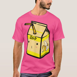 Camiseta Cute Banana Milk Shake Kawaii Japonês Anime Fan G