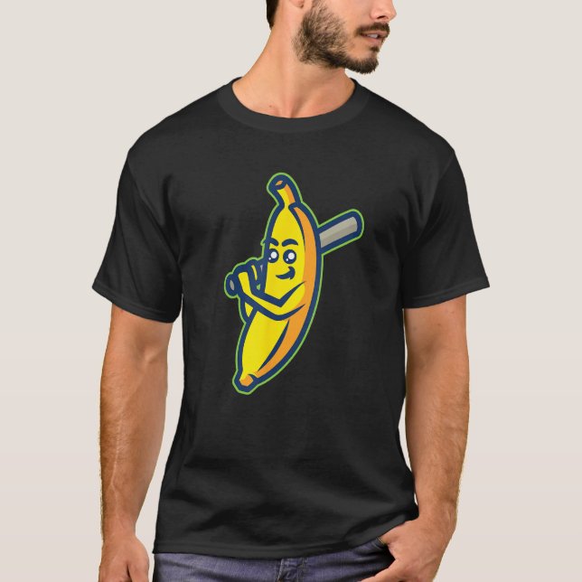 Camiseta Cute Bananas Holding Baseball Bat For Baseball (Frente)