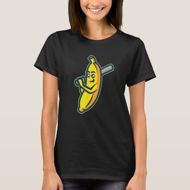 Camiseta Cute Bananas Holding Baseball Bat For Baseball (Frente)