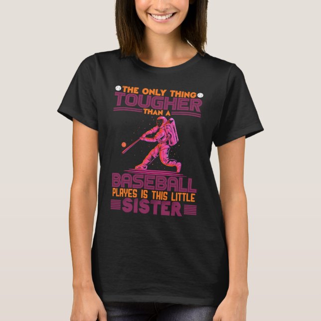 Camiseta Cute Baseball Sister Little Sister Of A Baseball P (Frente)