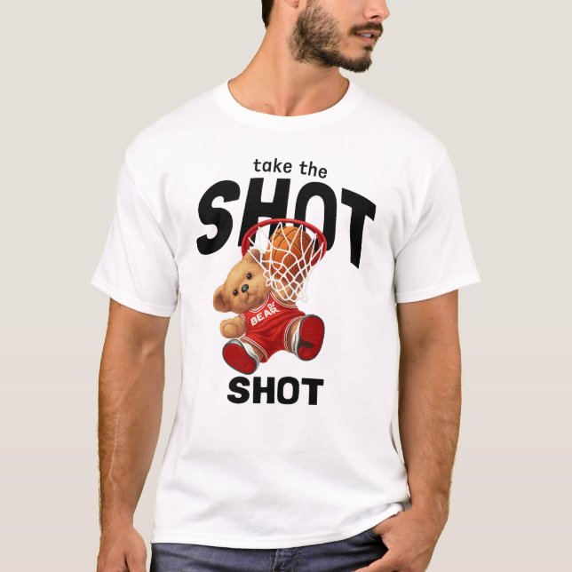 Camiseta Cute Basketball Bear Slam Dunk Tee (Frente)