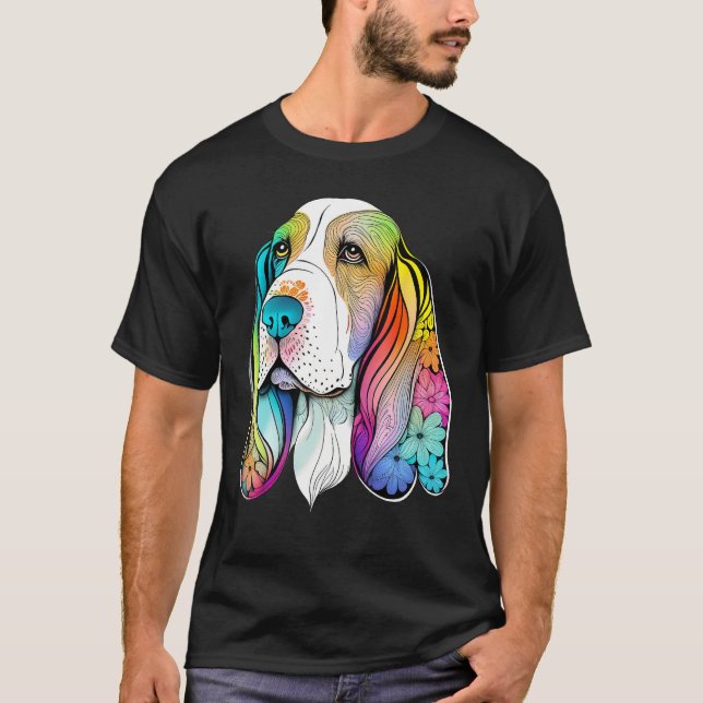 Camiseta Cute Basset Hound Dog on Basset Hound (Frente)