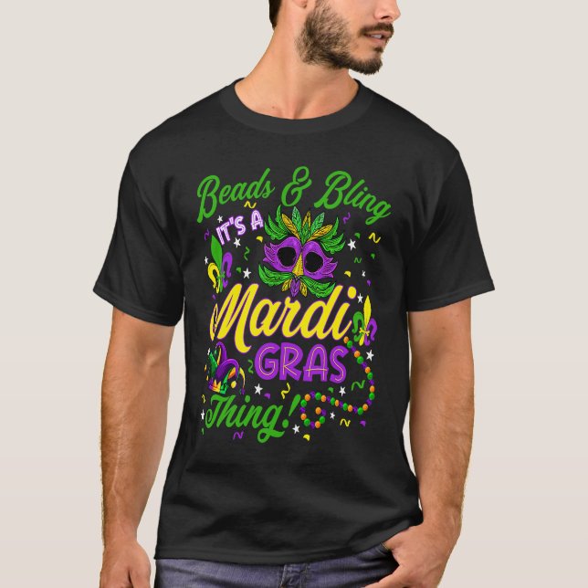 Camiseta Cute Beads & Bling It's A Mardi Gras Thing Mask Be (Frente)