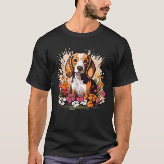 Camiseta Cute Beagle Spring Flower Garden Beautiful Nature