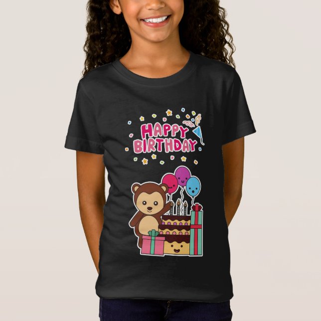 Camiseta Cute Bear Birthday Celebration - Adorable Cartoon  (Frente)