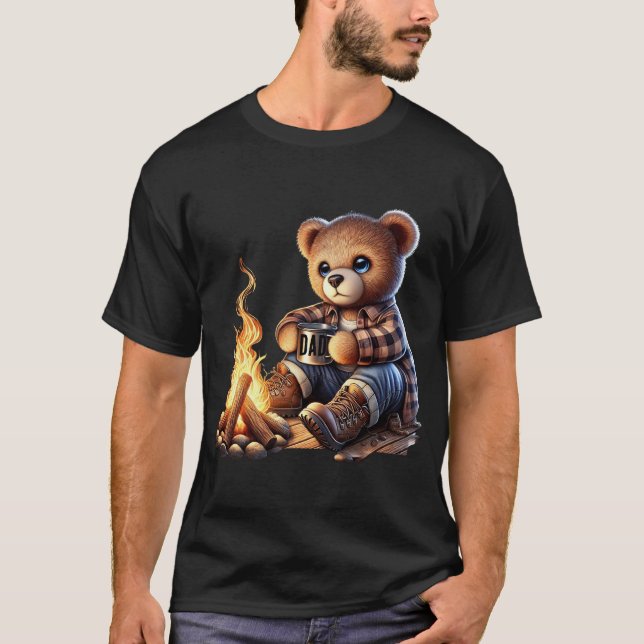 Camiseta cute bear Father's Day birthday shirt (Frente)