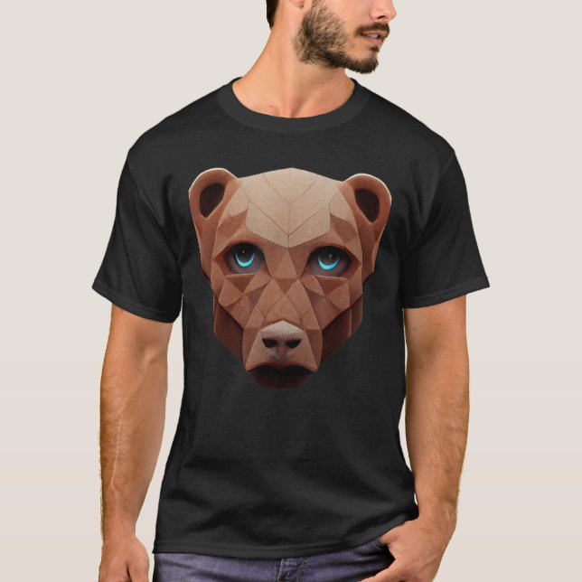 Camiseta Cute Bear Head Polygon Low Poly Bears 1 (Frente)