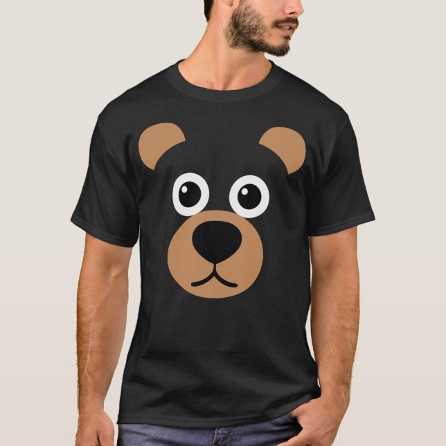 Camiseta Cute Bear Kids Women Men Cute Bear Face Halloween  (Frente)