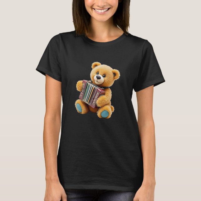Camiseta Cute bear playing the accordion. (Frente)