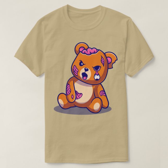 Camiseta Cute Bear Zombie Cartoon (Frente do Design)