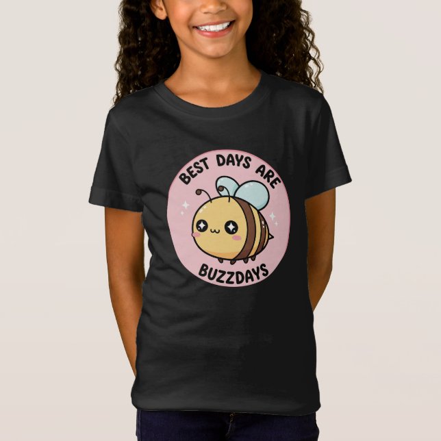 Camiseta Cute Bee Girls T-Shirt – Kawaii Bumblebee Kids (Frente)