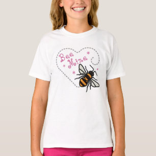 Camiseta Cute Bee Mine Coração de São Valentim