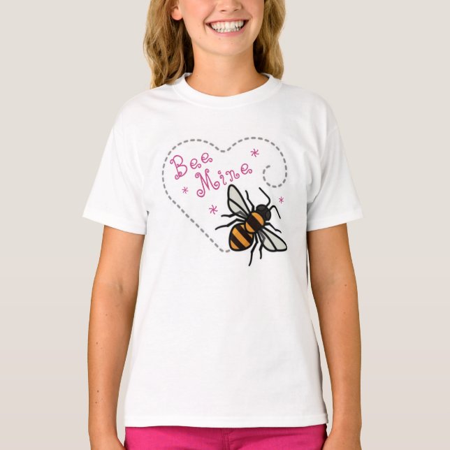 Camiseta Cute Bee Mine Coração de São Valentim (Frente)