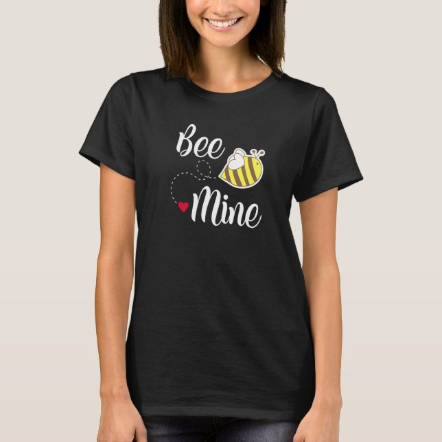 Camiseta Cute Bee Mine Design de Dia dos Namorados (Frente)
