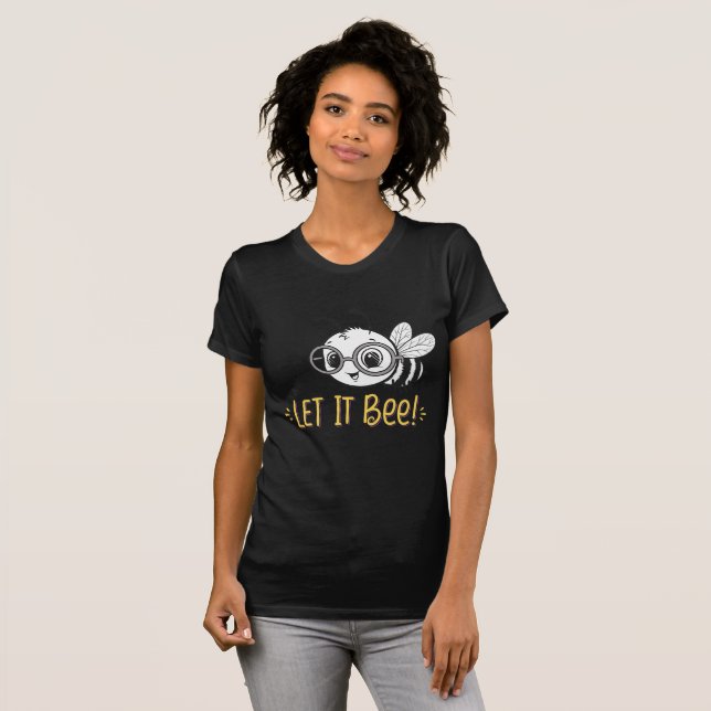 Camiseta Cute Bee with Glasses - Let It Bee (Frente Completa)
