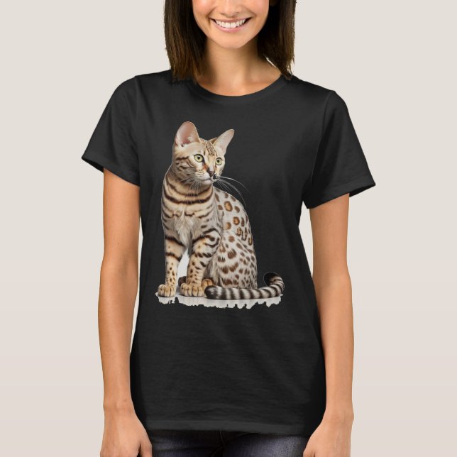 Camiseta Cute Bengal Cat with classic (Frente)