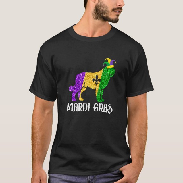 Camiseta Cute Bernard Dog Lover Mardi Gras Party Jester Mas (Frente)