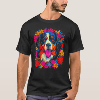 Camiseta Cute Bernese Mountain Dog Flowers