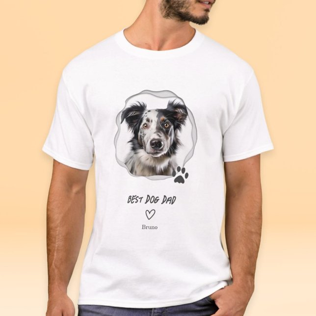 Camiseta Cute Best Dog Dad Photo Men's (Criador carregado)